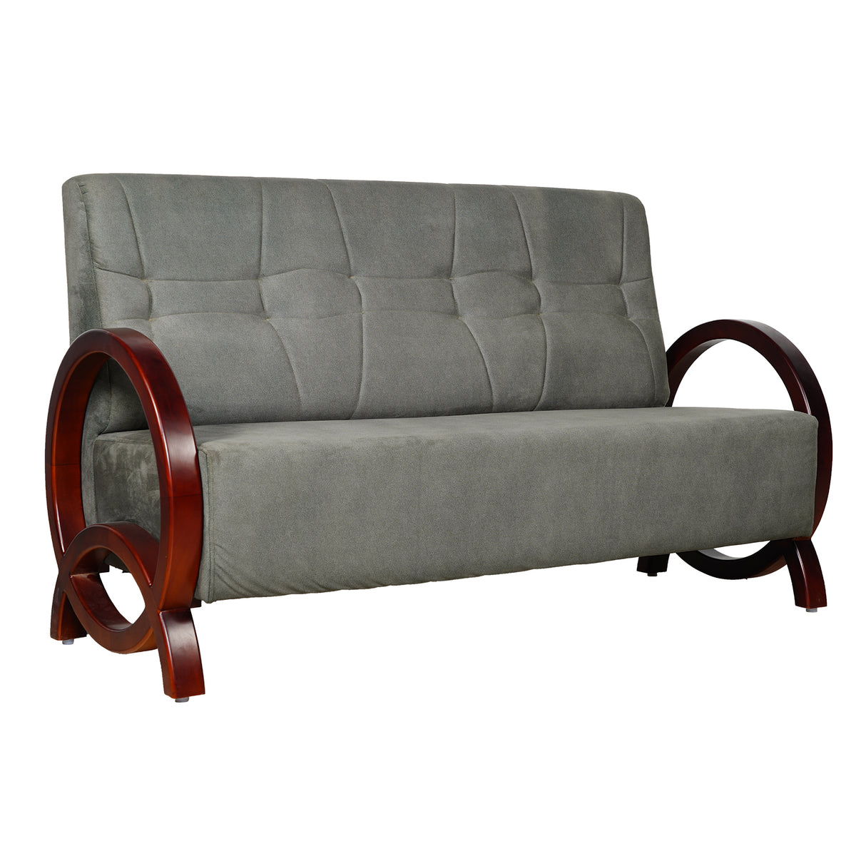 Dakota Wooden Sofa Set (3+1+1-Seater) - Light Walnut Finish