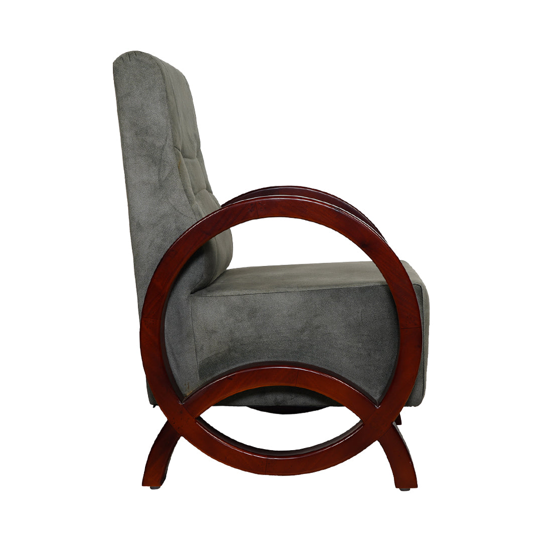Dakota Wooden Sofa 1-Seater - Light Walnut Finish_3