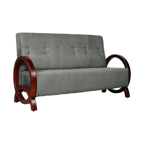 Dakota Wooden Sofa Set (3+1+1-Seater) - Light Walnut Finish_2