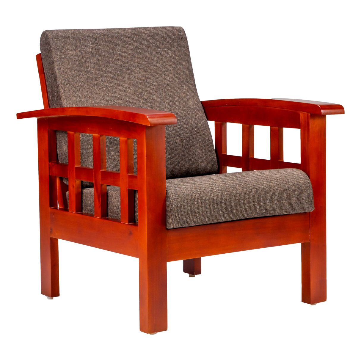 Dallas Pro Classic Wooden Sofa Set (3+1+1 Seater) - Honey Finish