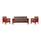 Dallas Pro Classic Wooden Sofa Set (3+1+1 Seater) - Honey Finish