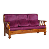 Denver Luxe Wooden Sofa 3-Seater - Natural Finish