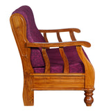 Denver Luxe Wooden Sofa 3-Seater - Natural Finish