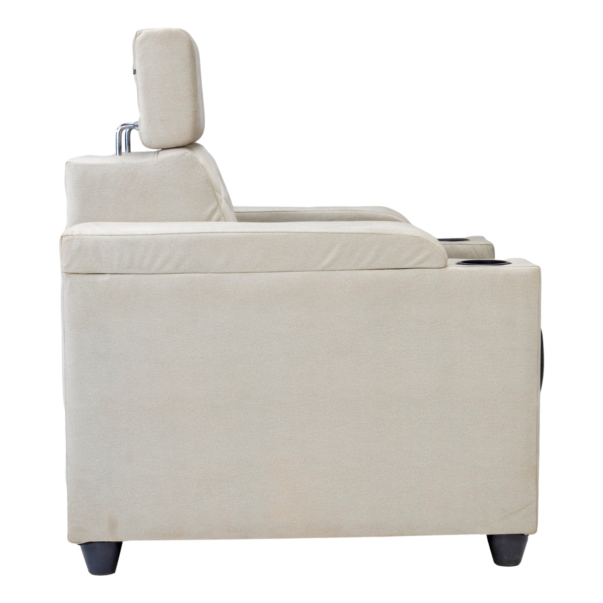 Denver Pro Head Rest Fabric Sofa Set (3+1+1 Seater) - Half White and Grey