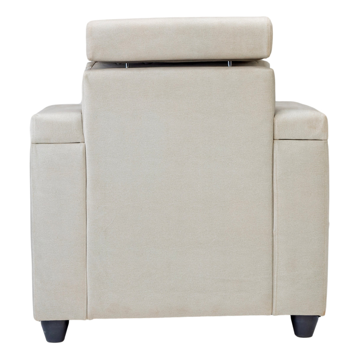 Denver Pro Head Rest Fabric Sofa 1 Seater - Half White and Grey