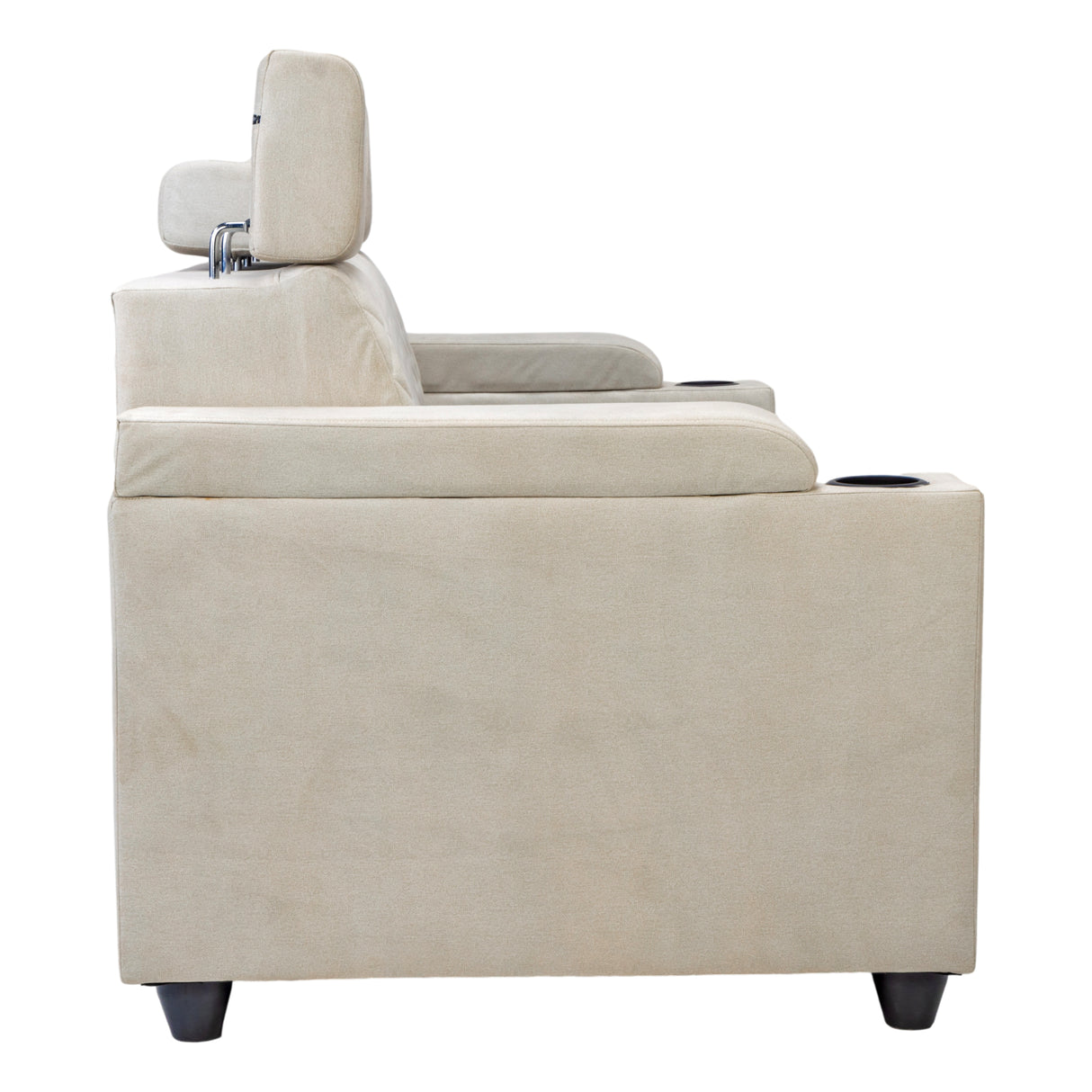 Denver Pro Head Rest Fabric Sofa 3 Seater - Half White and Grey