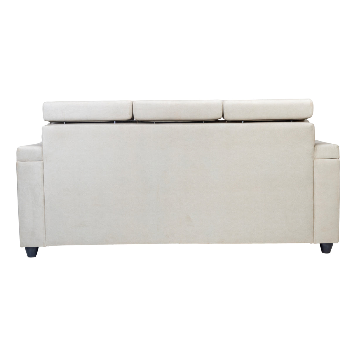 Denver Pro Head Rest Fabric Sofa Set (3+1+1 Seater) - Half White and Grey