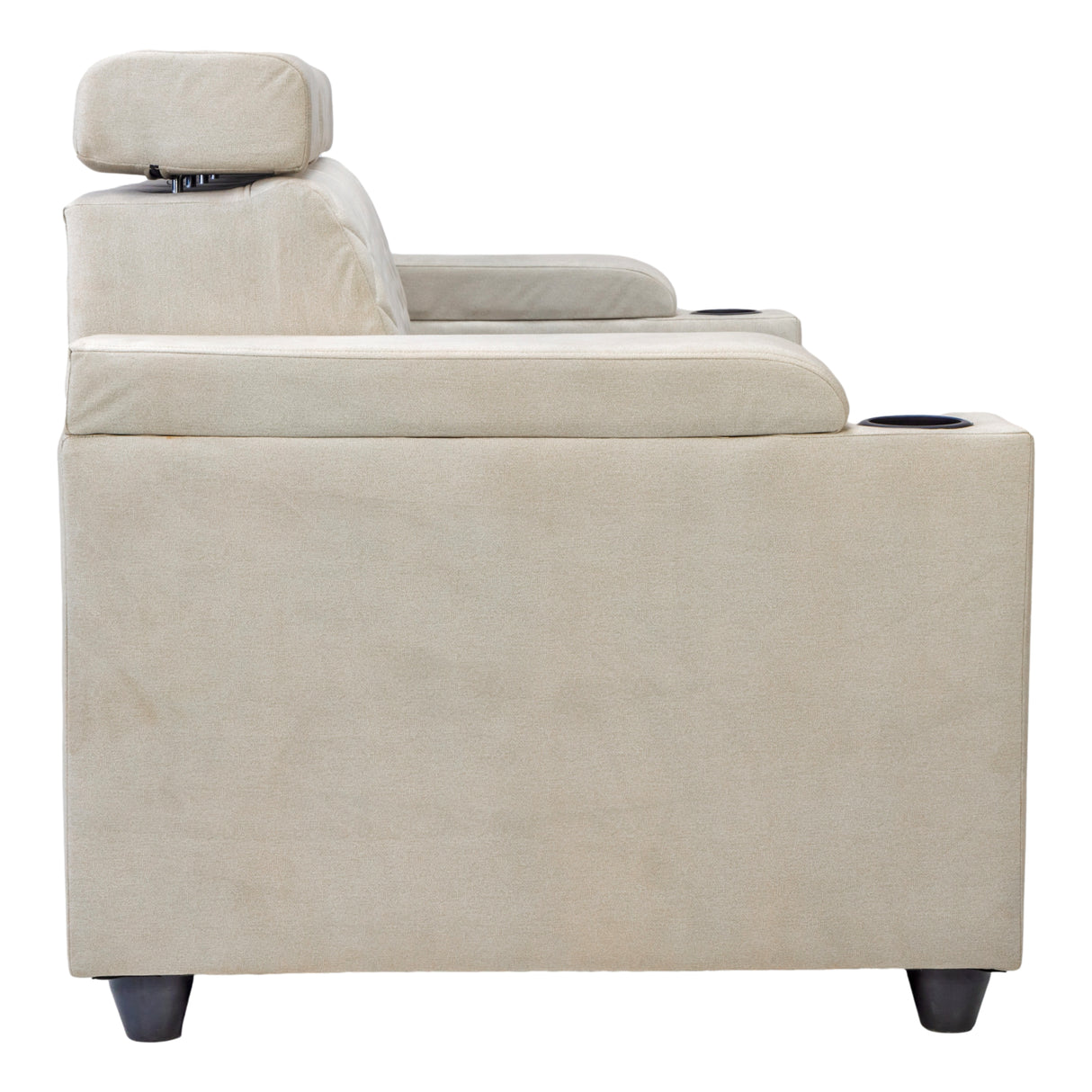 Denver Pro Head Rest Fabric Sofa 3 Seater - Half White and Grey
