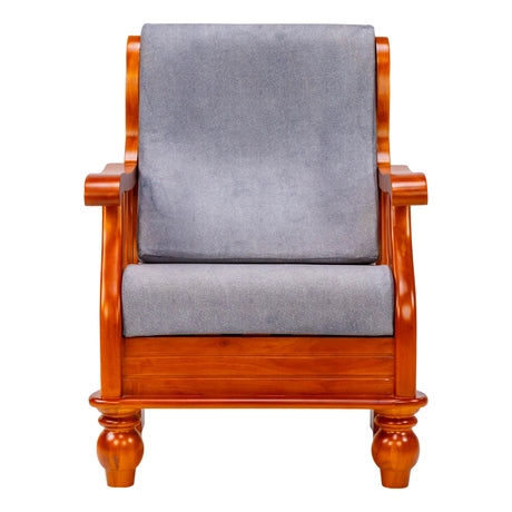 Denver Pro Luxe Sofa Set (3+1+1 Seater) - Teak Finish