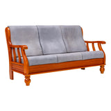 Denver Pro Luxe Sofa Set (3+1+1 Seater) - Teak Finish