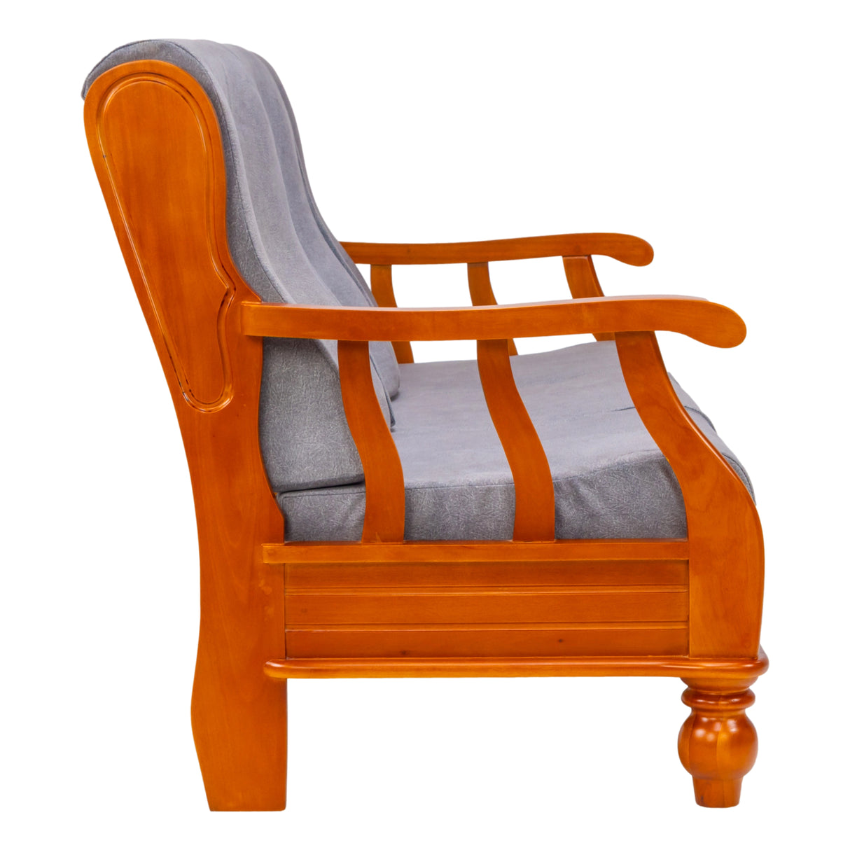 Denver Pro Luxe Wooden Sofa 3 Seater - Teak Finish