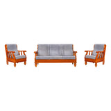 Denver Pro Luxe Sofa Set (3+1+1 Seater) - Teak Finish