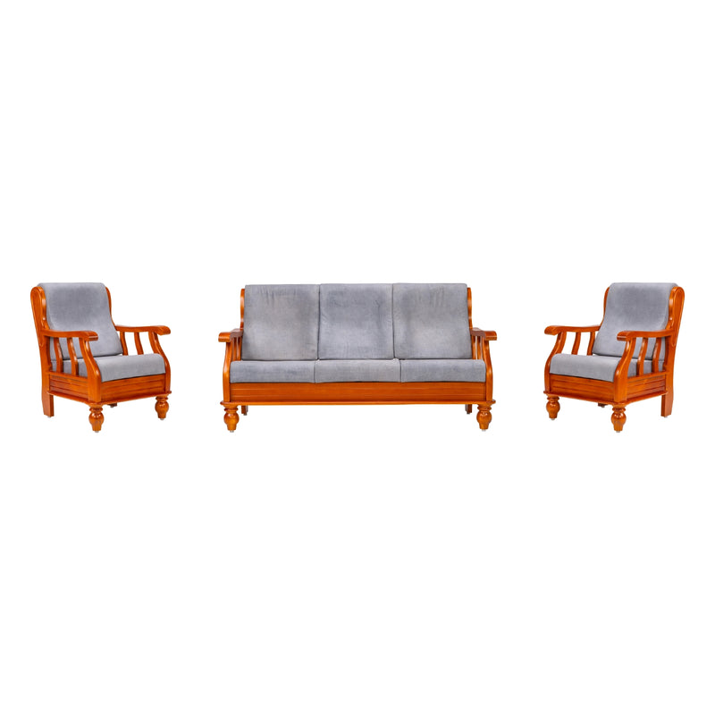 Denver Pro Luxe Sofa Set (3+1+1 Seater) - Teak Finish