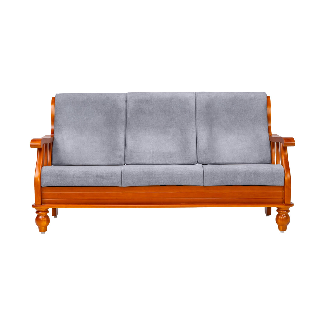 Denver Luxe Sofa Set (3+1+1-Seater) - Teak Finish_4