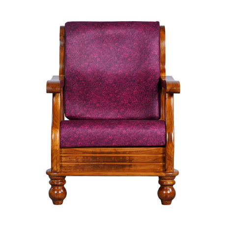 Denver Luxe Wooden Sofa 1-Seater - Natural Finish_2