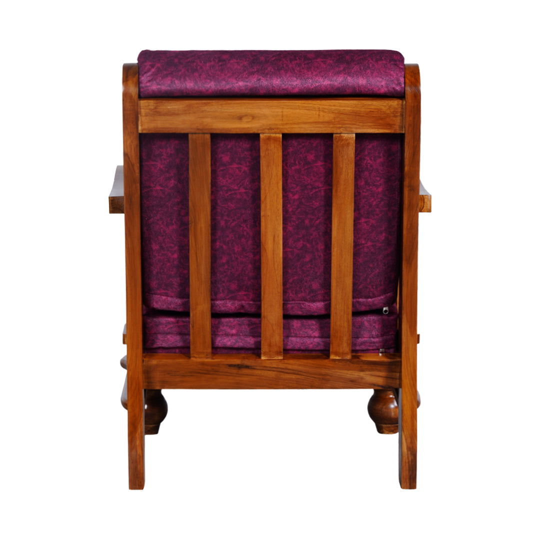 Denver Luxe Wooden Sofa 1-Seater - Natural Finish_4