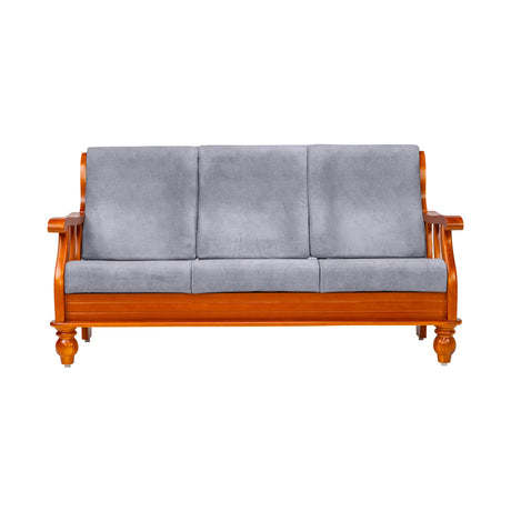 Denver Luxe Wooden Sofa 3-Seater - Teak Finish_2