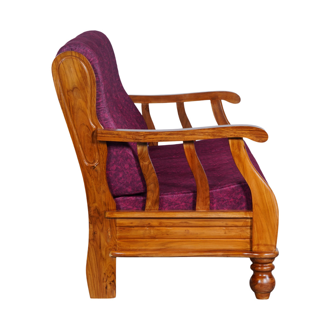 Denver Luxe Wooden Sofa Set (3+1+1-Seater) - Natural Finish_6