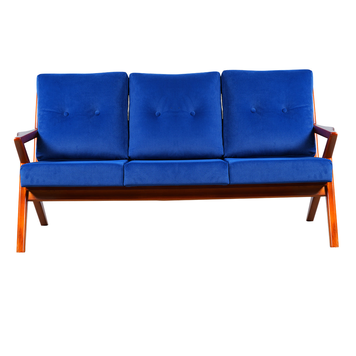 Derby Wooden Sofa 3 Seater - Light Walnut Finish
