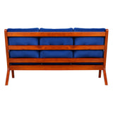Derby Wooden Sofa 3 Seater - Light Walnut Finish