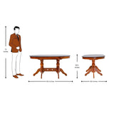 Hamilton Pro Oval Glass Top Dining Table 4-Seater - Teak Finish