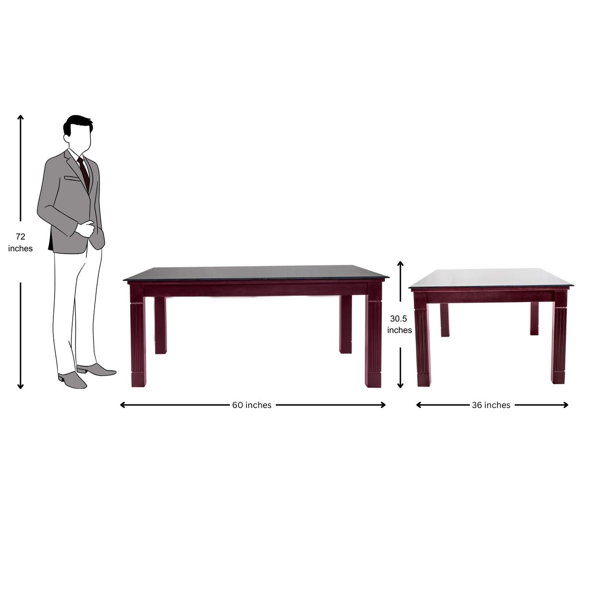 Minto Pro Rectangle Glass Top Dining Table 6-Seater - Light Walnut Finish
