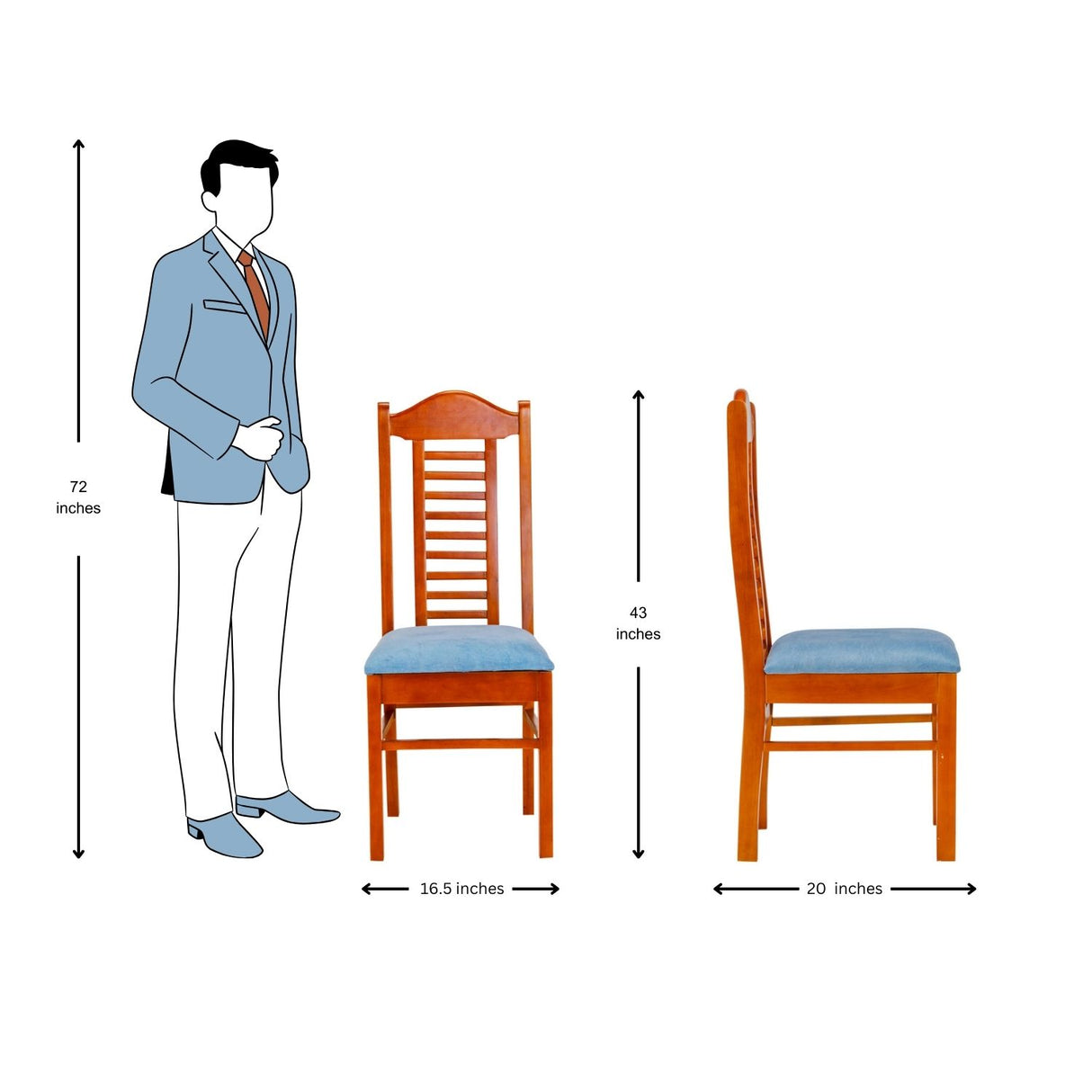 Bruno Pro Classic Charm Dining Chair - Teak Finish