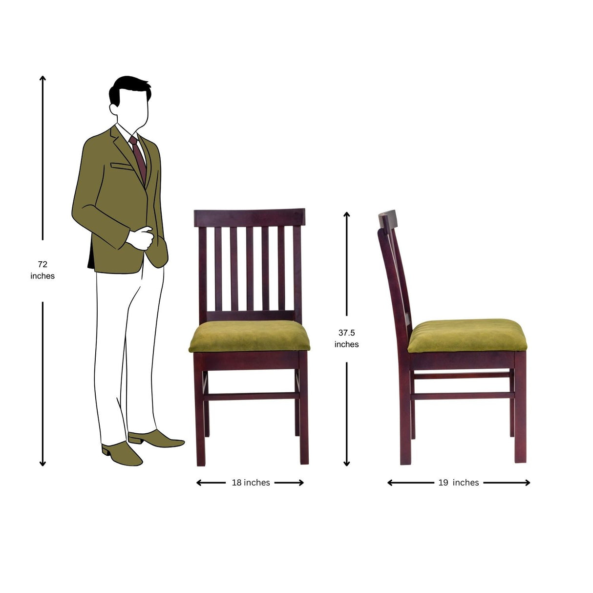 Kentucky Pro Charm Dining Chair - Light Walnut Finish