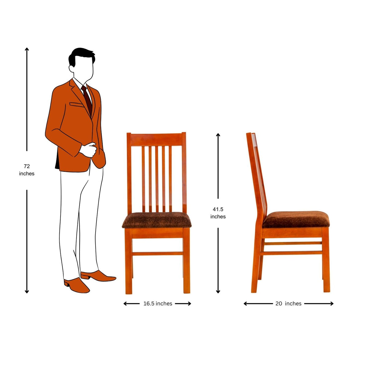 Kolin Pro Designer Dining Chair - Teak Finish