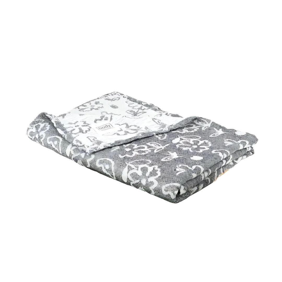 Doctor Towels Banana Jacquard Floral Bath Towel 75X150cm-Charcoal_Front