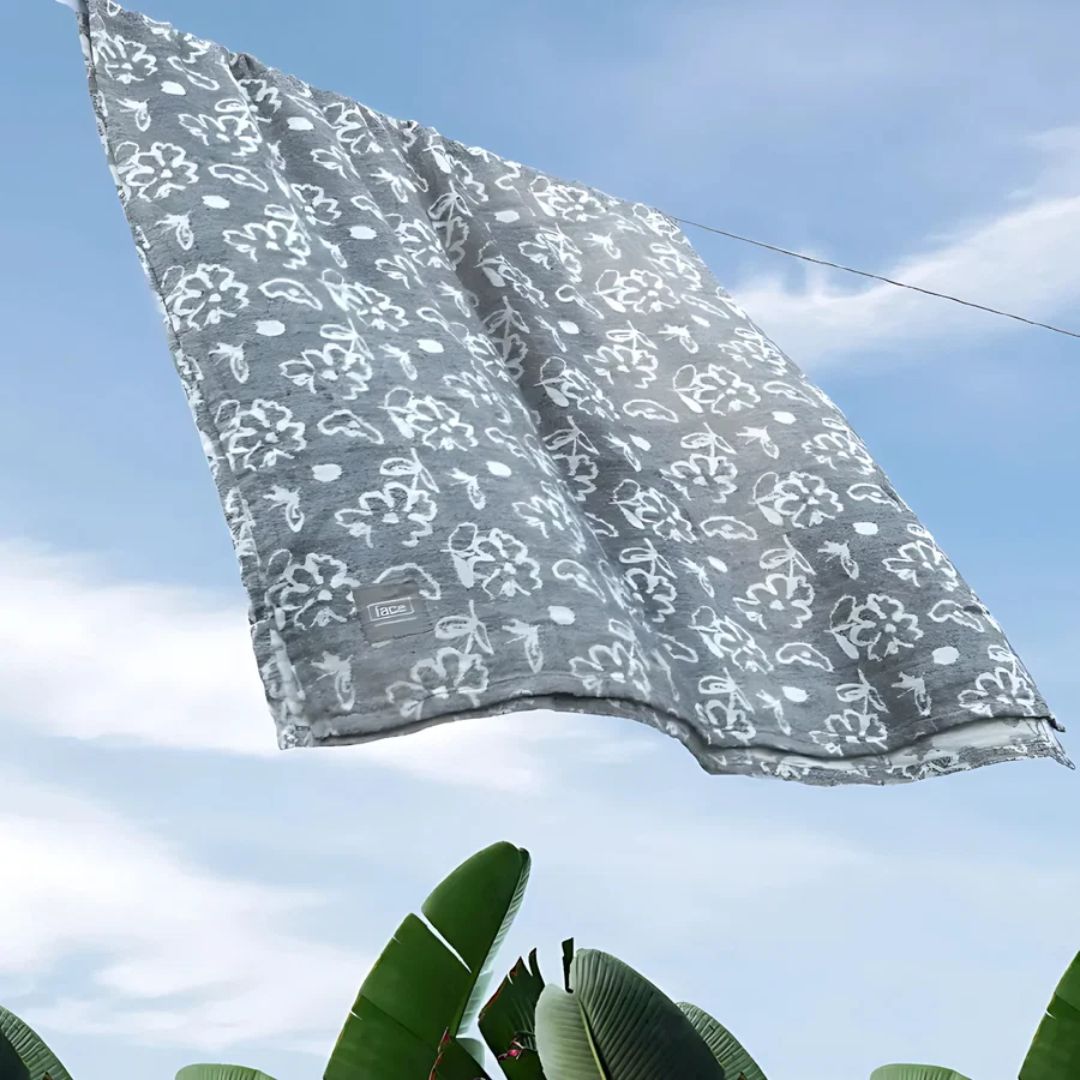 Doctor Towels Banana Jacquard Floral Bath Towel 75X150cm-Charcoal_Isometric