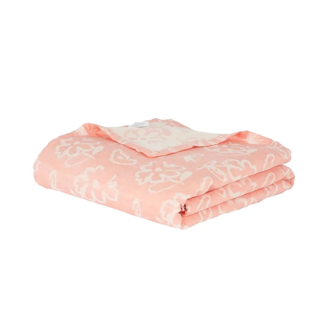 Doctor Towels Banana Jacquard Floral Bath Towel 75X150cm-Coral_Front