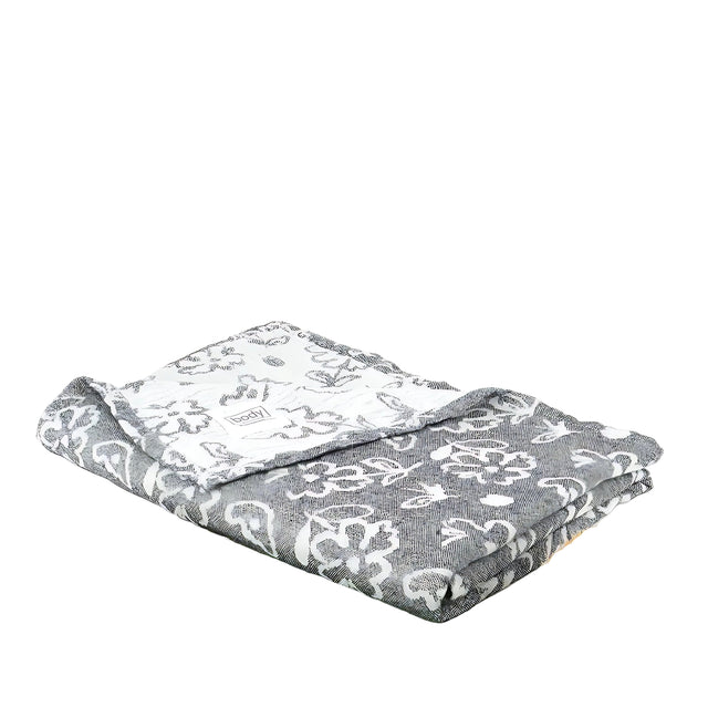 Doctor Towels Banana Jacquard Floral Bath Towel 75 X 150 cm - Charcoal_1