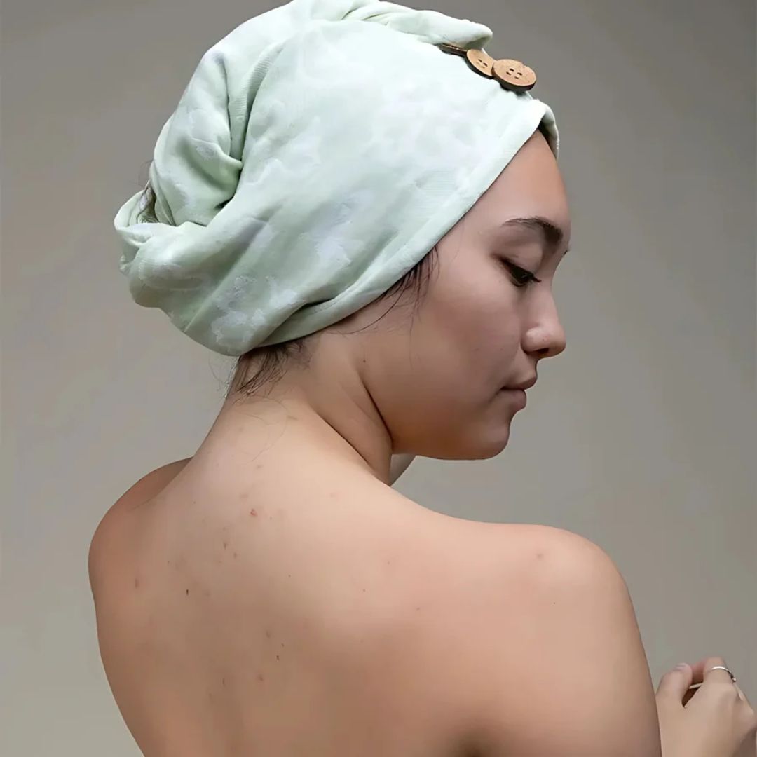Doctor Towels Banana Jacquard Floral Hair Towel-PastelGreen_Features