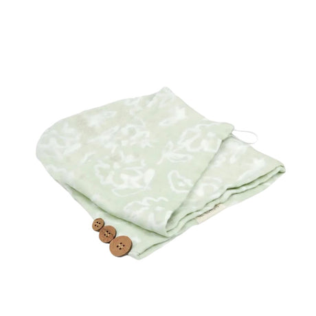 Doctor Towels Banana Jacquard Floral Hair Towel-PastelGreen_Isometric