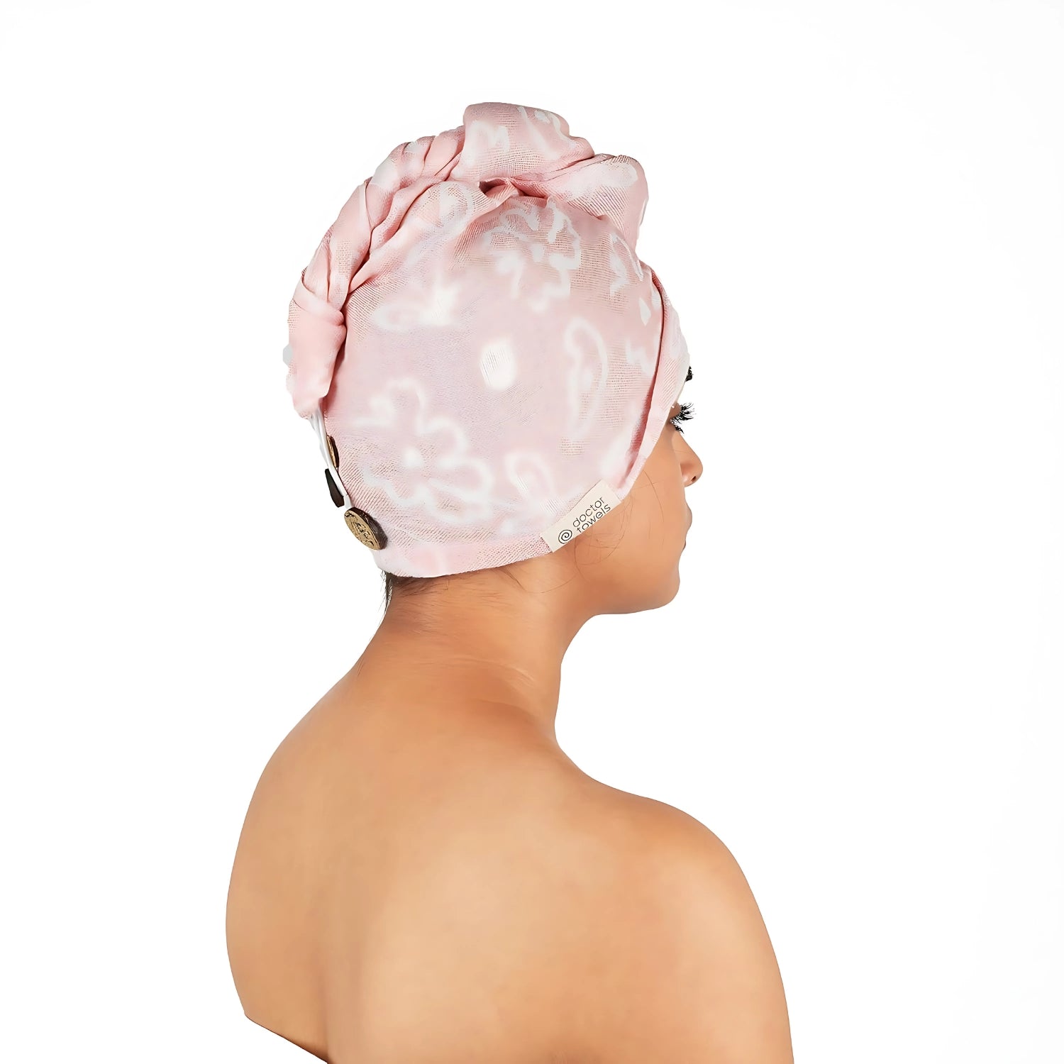 Doctor Towels Banana Jacquard Floral Hair Towel  - Coral_3