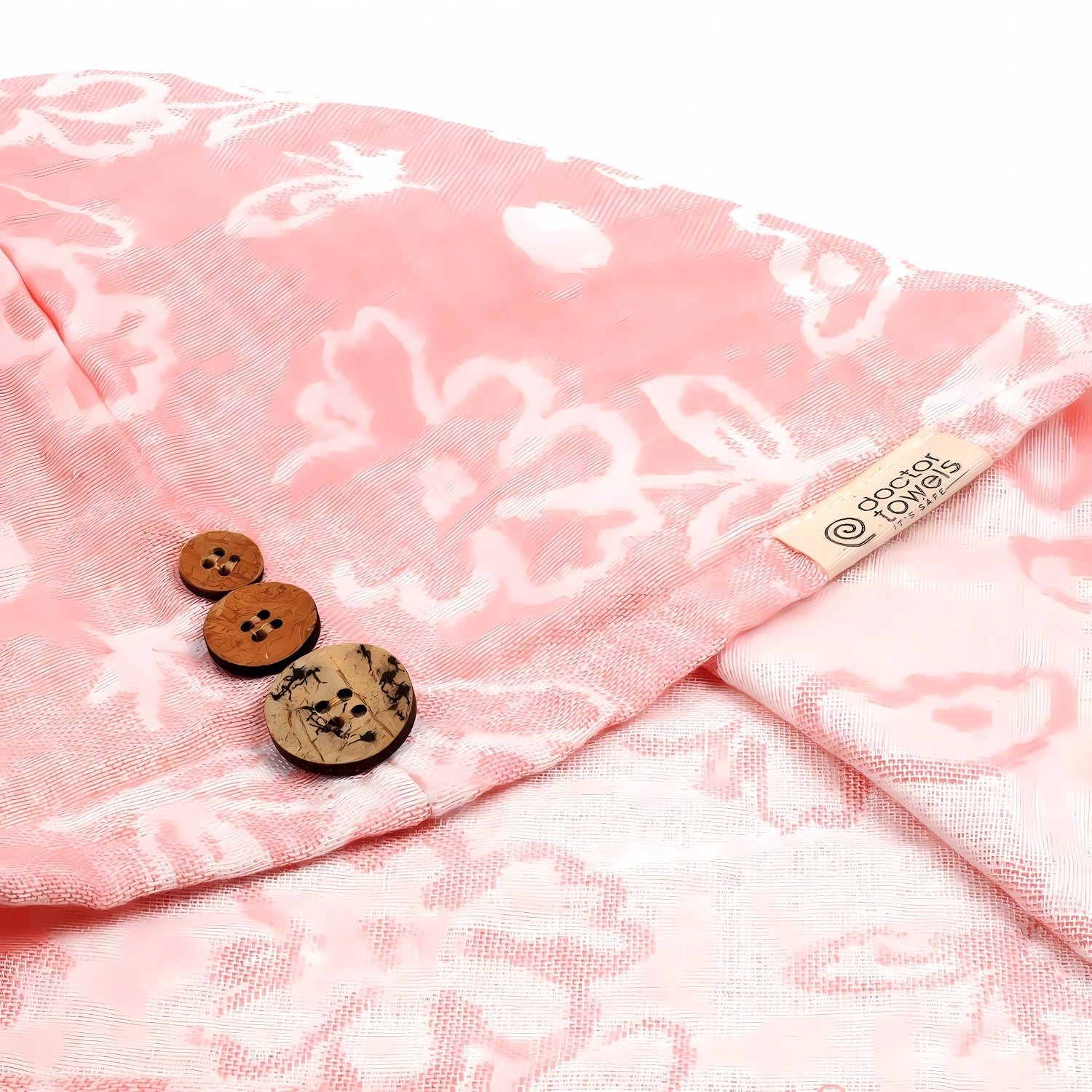Doctor Towels Banana Jacquard Floral Hair Towel  - Coral_5