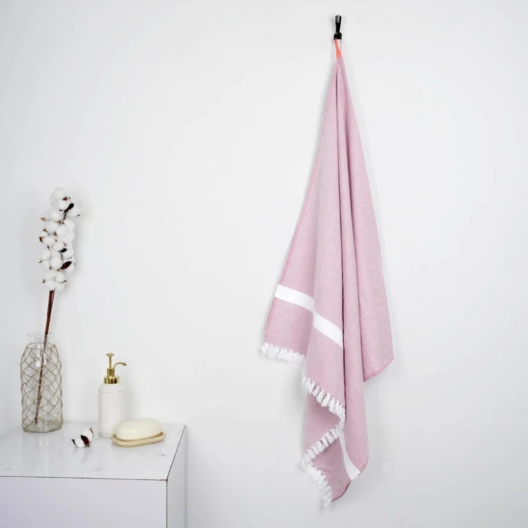 Doctor Towels Cambric Solid Bath Towel 30X60in-MerlotMauve_Features2