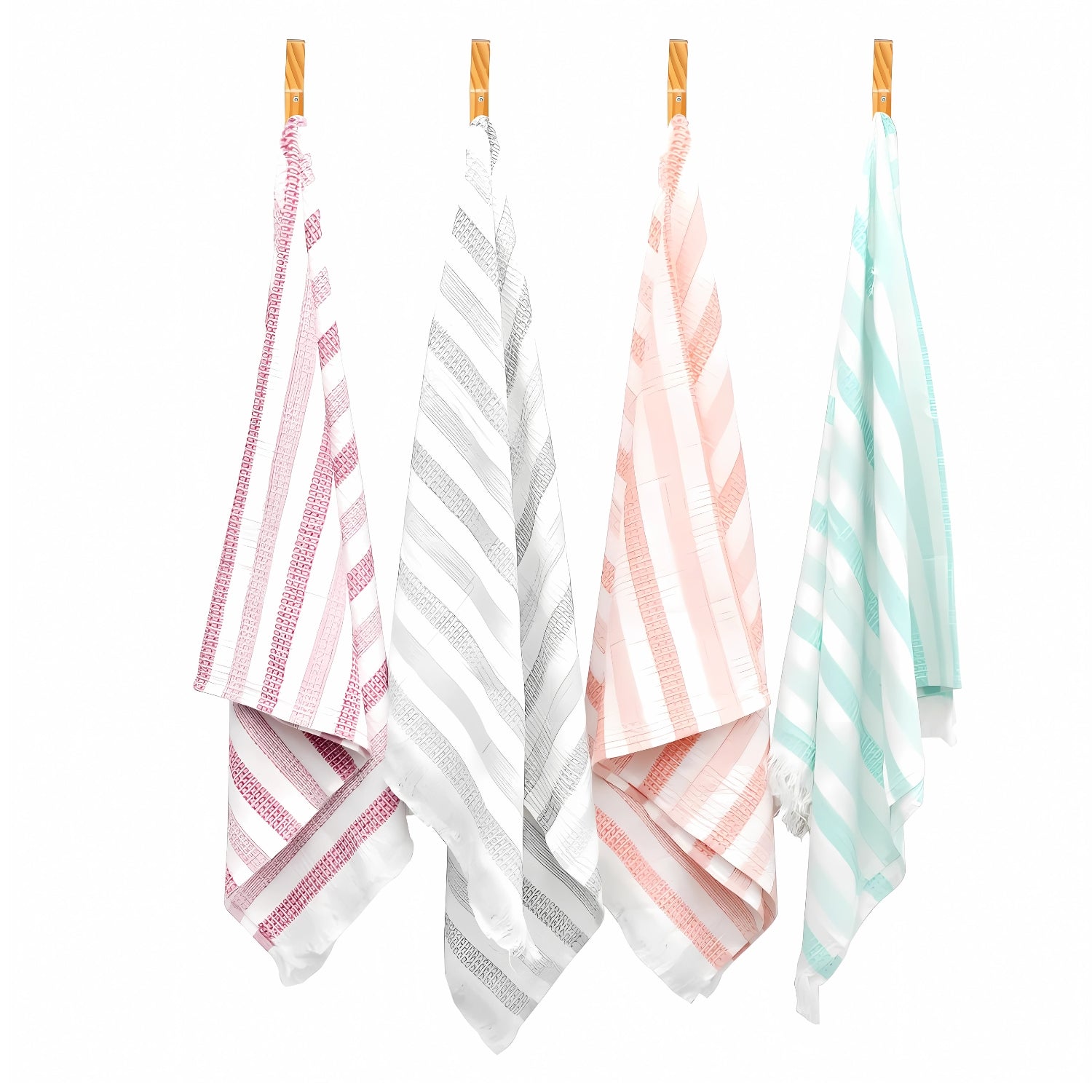 Doctor Towels Stripe Waffle Weave Bath Towel 70 X 140 cm - Grey_5