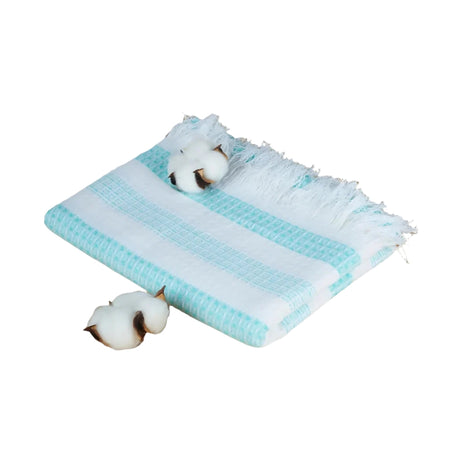 Doctor Towels Stripe Waffle Weave Cotton Bath Towel 70x140cm-Blue_Front