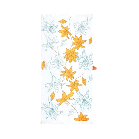 Doctor Towels Sunlit Bloom Bamboo Bath Towel 70X140cm-WhiteBase_Front