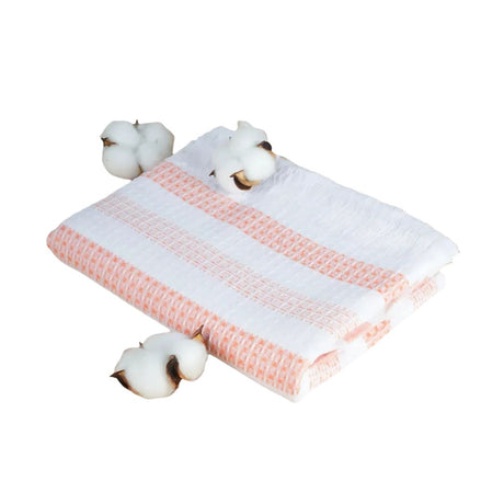 Doctor Towles Stripe Waffle Weave Bath Towel 70X140cm-Orange_Front