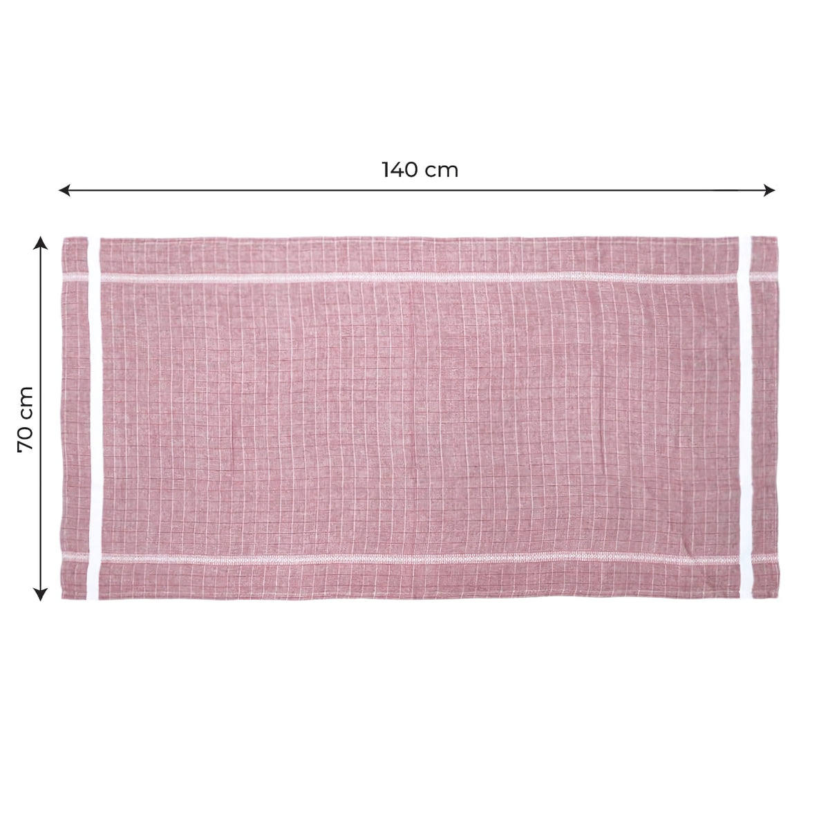 Doctor Towels Double Cloth Bath Towel  Solid 70 x 140 cm - Red