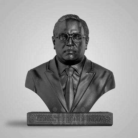 Dr. B.R. Ambedkar Bust  8 In Sculpture - Matte Black