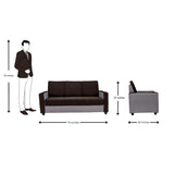 Luxor Pro Elegant Fabric Sofa Set (3+1+1 Seater) - Brown and Grey
