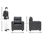 Lyon Pro Classic Comfort Fabric Sofa Set (3+1+1 Seater) - Dark Grey