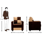 Metz Pro Comfort Fabric Sofa Set (3+1+1 Seater) - Brown and Sandal