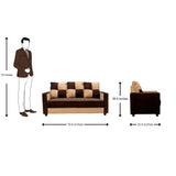 Metz Pro Comfort Fabric Sofa Set (3+1+1 Seater) - Brown and Sandal