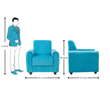 Porto Pro Premium Short Rise Fabric Sofa Set (3+1+1 Seater) - Blue