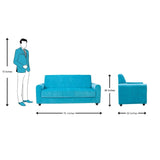 Porto Pro Premium Short Rise Fabric Sofa 3 Seater - Blue